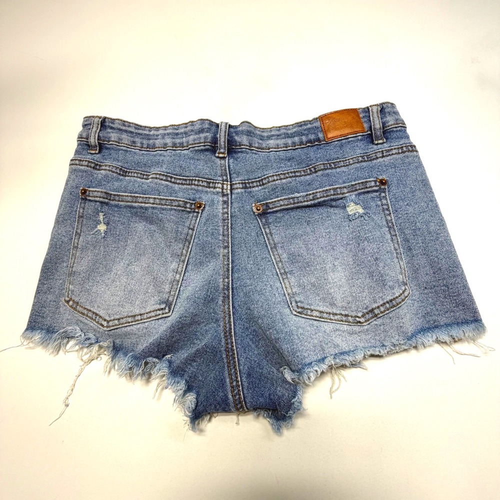 Project Rebel Distressed Denim Shorts High Rise Cutoff Raw‎ Hem 11